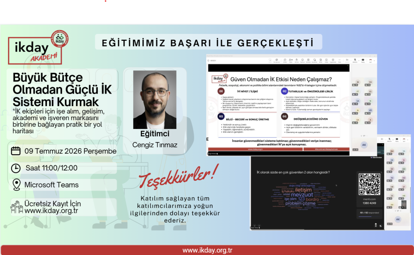Büyük Bütçe Olmadan Güçlü İK Sistemi Kurmak Eğitimimiz Gerçekleşti
